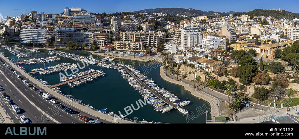 Can Barbara Dock aerial view, Palma Mallorca, Balearic Islands, Spain.