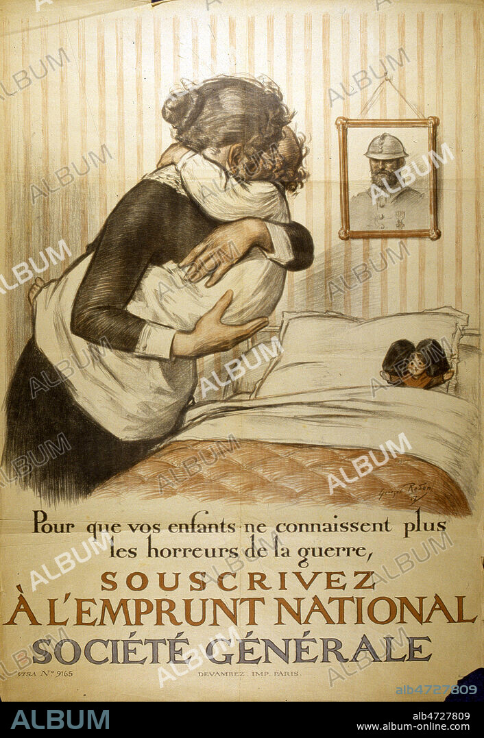 'Emprunt national Societe Generale' Affiche ancienne (guerre 14-18) de 1917 par Georges REDON (1869-1943) ( XXeme s., 20eme s., 20e s.). Credit : JEAN VIGNE/ KHARBINE TAPABOR.