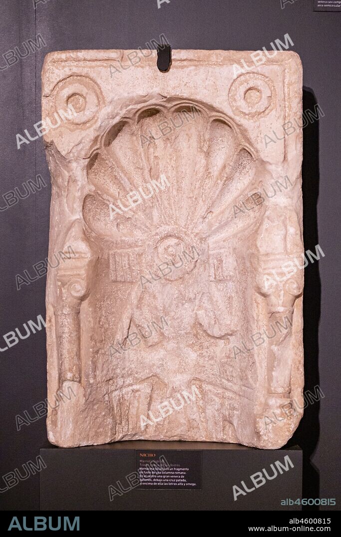 nicho de marmol, siglo XII, iglesia de San Andres, Museo de los Concilios y la Cultura Visigoda, Iglesia de San Román,Toledo, Castilla-La Mancha, Spain.