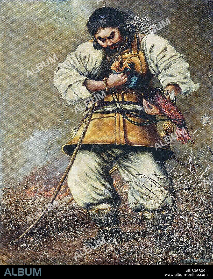 Yamato Takeru (c. 72-113), originally known as Prince Osu, was a legendary and mythical figure in Japan. He was a prince of the Yamato Dynasty, son of 12th emperor of Japan, Emperor Keiko. The life and death of Yamato are primarily chronicled in the tales 'Kojiki' (712 CE) and 'Nihon Shoki' (720 CE).<br/><br/>. For slaying his elder brother, Osu was sent to fight in Izumo Province by his father, who feared his brutal temperament. Instead of being killed however, Osu succeeded in defeating his enemies and was gifted the title 'Yamato Takeru' (The Brave of Yamato). His father was not convinced, still fearing him and wishing his death.<br/><br/> . Next, Yamato was sent eastwards to deal with those who had disobeyed the imperial court, armed with the holy sword 'Kusanagi'. During a great storm, his wife sacrificed herself to appease the sea god, and in his anger he defeated many enemies. However, his blaspheming of a local god of Mount Ibuki led to him being cursed and dying. His soul turned into a great white bird and flew away. His tomb is located in Ise Province, and is known as the Mausoleum of the White Plover.