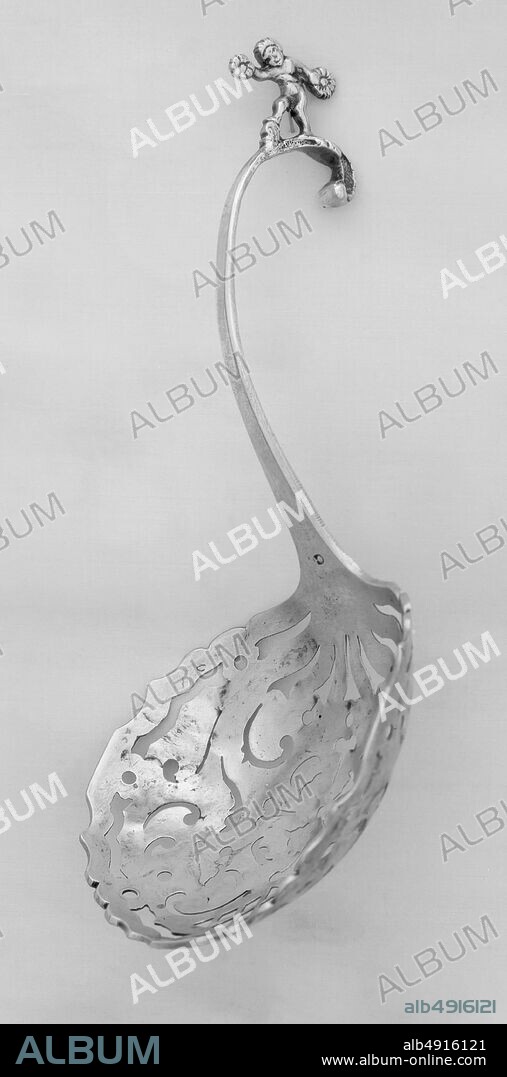 Jan Pereboom, Sugar spoon, Dutch, Leeuwarden, Jan Pereboom (17251805, master 1751), last quarter 18th century, Dutch, Leeuwarden, Silver, Overall: 6 15/16 × 5 15/16 in. (17.6 × 15.1 cm), Metalwork-Silver.