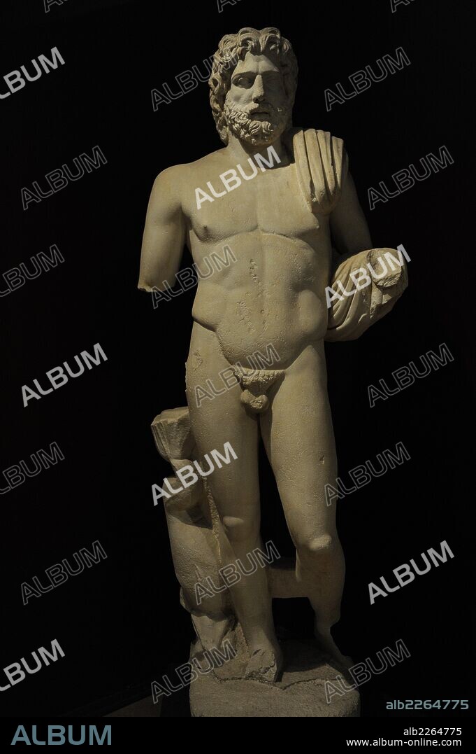 Roman statue of Poseidon, God of the Sea. 1st century BC-1st century AD. Marble. From Byblos (Lebanon). Archaeological Museum. Istanbul. Turkey.