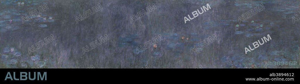 CLAUDE MONET. Reflets d'arbres The Water Lilies - Tree Reflections. Date/Period: 1914 - 1926. Painting. Height: 2,000 mm (78.74 in); Width: 8,500 mm (27.88 ft).