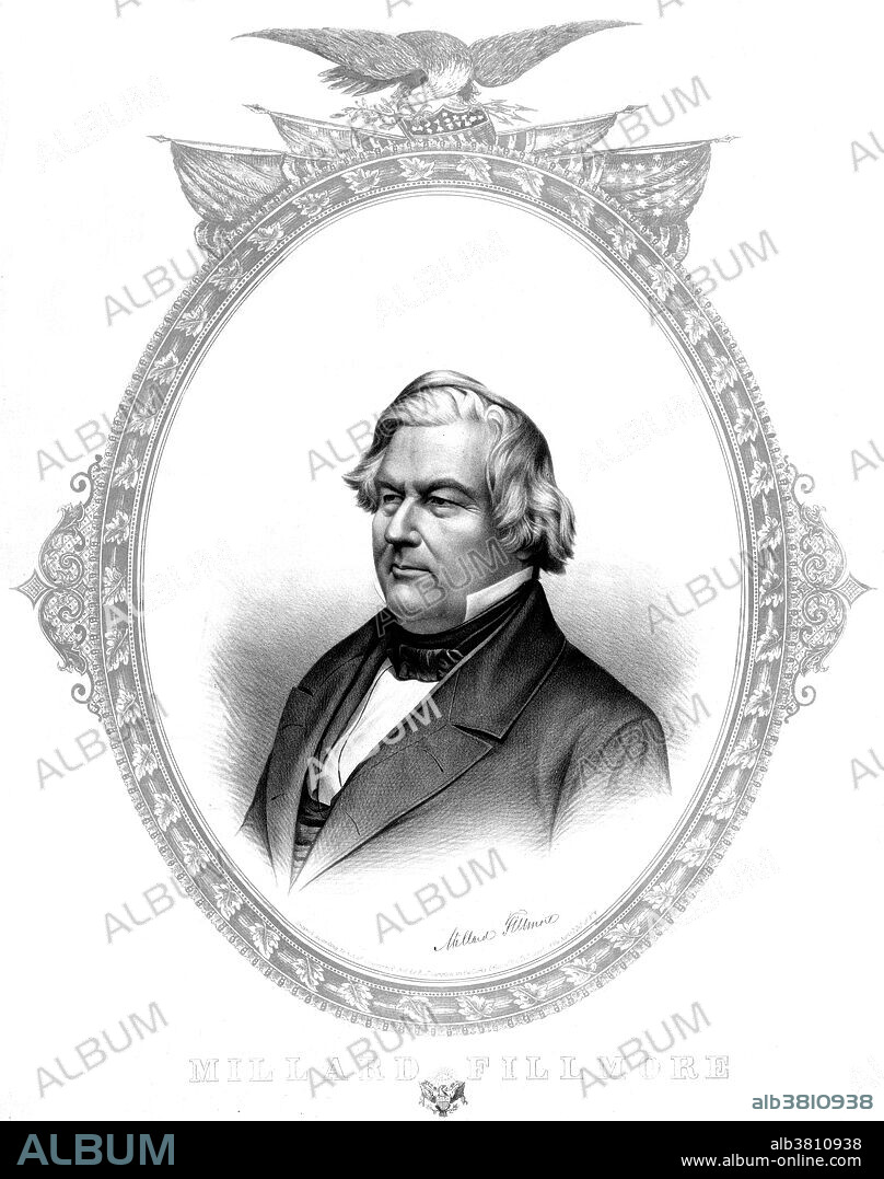 Millard Fillmore (January 7, 1800 - March 8, 1874) was the 13th President of the United States (1850-1853) and the last member of the Whig Party to hold the office of president. As Zachary Taylor's Vice President, he assumed the presidency after Taylor's death. Millard Fillmore (January 7, 1800 - March 8, 1874) was the 13th President of the United States (1850-1853) and the last member of the Whig Party to hold the office of president. As Zachary Taylor's Vice President, he assumed the presidency after Taylor's death. He opposed the proposal to keep slavery out of the territories annexed during the Mexican-American War in order to appease the South and so supported the Compromise of 1850, which he signed, including the Fugitive Slave Act (Bloodhound Law) which was part of the compromise. On the foreign policy front, he furthered the rising trade with Japan and clashed with the French over Napoleon III's attempt to annex Hawaii and with the French and the British over the attempt of Narciso LÃ³pez to invade Cuba. After his presidency, he joined the Know-Nothing movement. Throughout the Civil War, he opposed President Lincoln and during Reconstruction supported President Johnson. He is consistently included in the bottom 10 of historical rankings of Presidents of the United States. He died in 1874, of the aftereffects of a stroke., at the age of 74. His last words were alleged to be, upon being fed some soup, "the nourishment is palatable.".