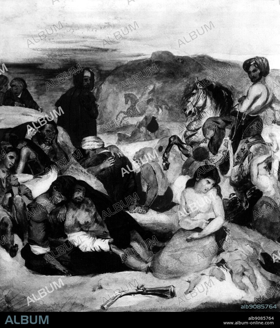 Scenes from the Massacre of Chios, 1822 by Ferdinand Victor Eugene Delacroix (1798-1863). ©TopFoto.