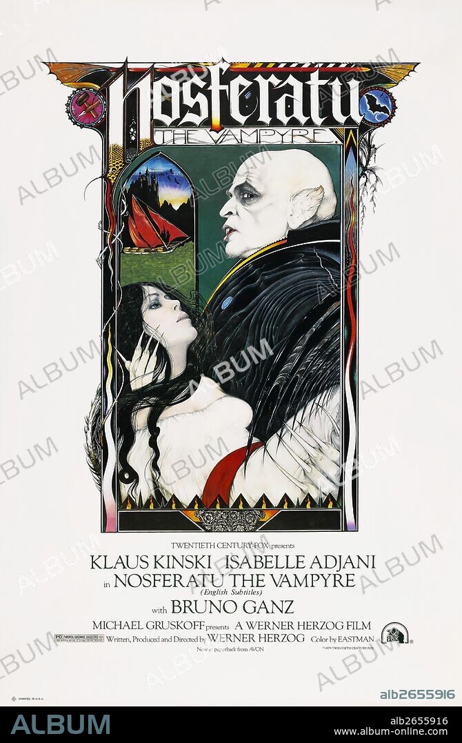 Poster of NOSFERATU THE VAMPYRE, 1979 (NOSFERATU: PHANTOM DER NACHT), directed by WERNER HERZOG. Copyright WERNER HERZOG FILMPRODUKTION.