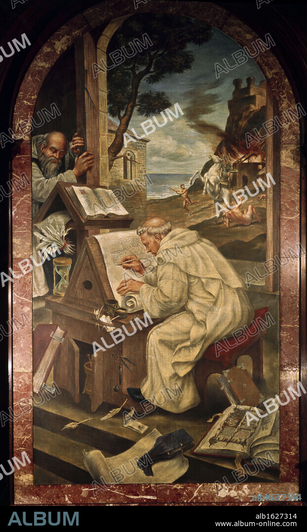 The Monk Copyist by Edward Lanning, b.1906, USA, New York, New York Public Library.