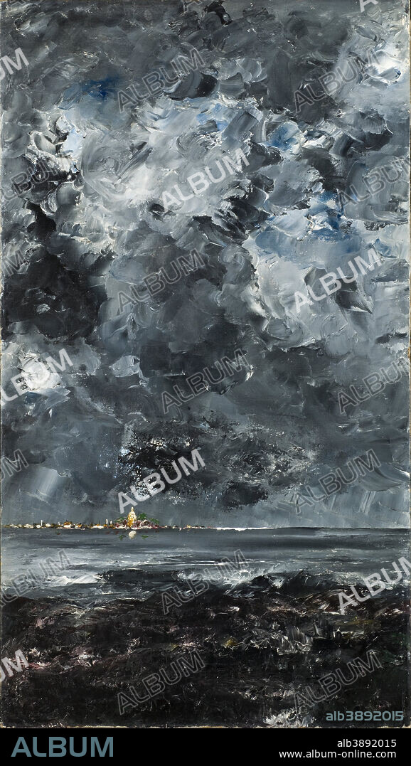 AUGUST STRINDBERG. Staden The Town. Date/Period: 1903. Painting. Oil on canvas. Height: 945 mm (37.20 in); Width: 530 mm (20.86 in).