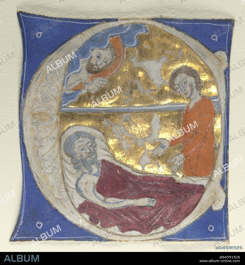 Historiated Initial Excised from a Bible, 1200s.