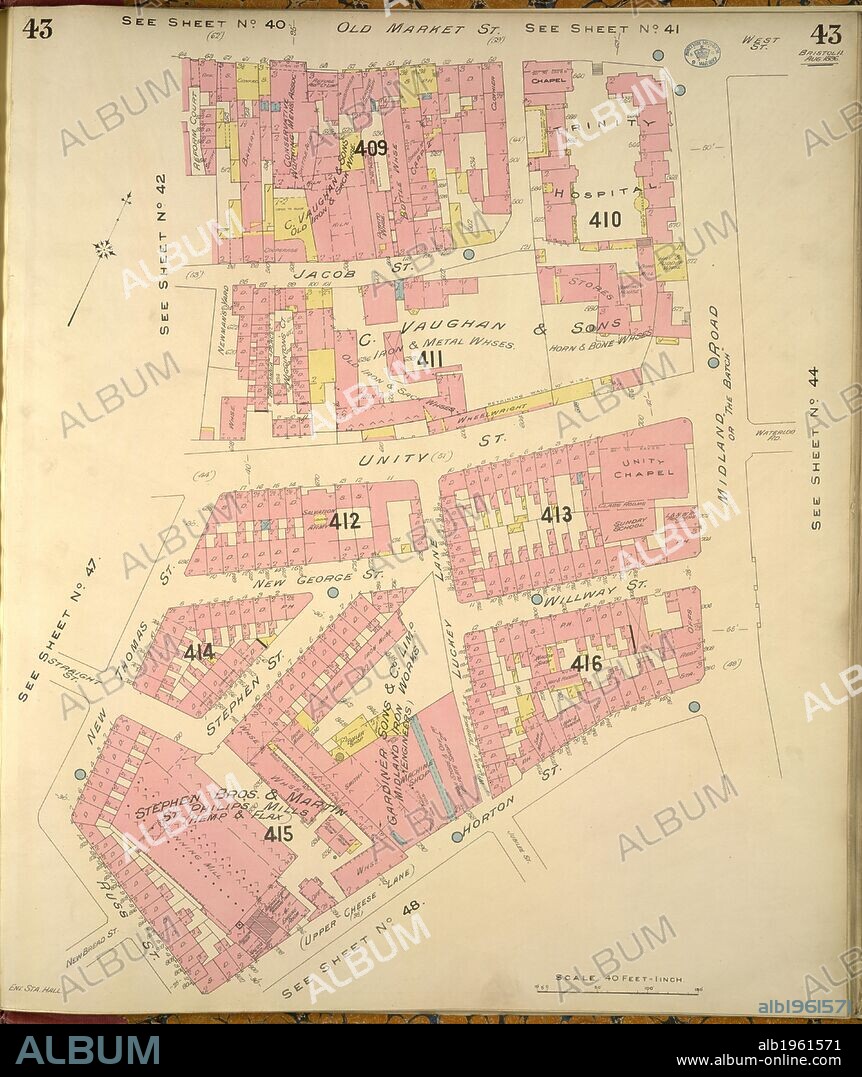 Bristol. Insurance Plan of Bristol [By] C.E. Goad. Scale .. London : C.E. Goad, 1887, 1921. Source: Maps.145.b.9.(2), 43. Language: English.