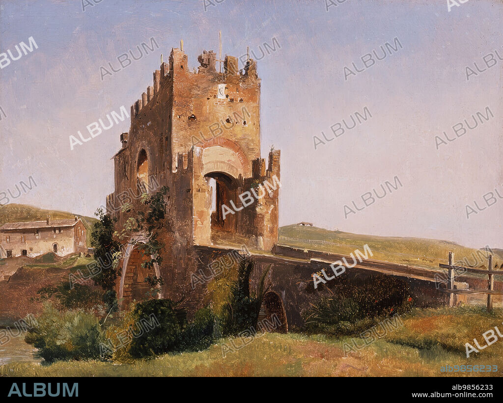 PIERRE-NICOLAS BRISSET. View of the Ponte Nomentano (Roman Campagna), c1837.