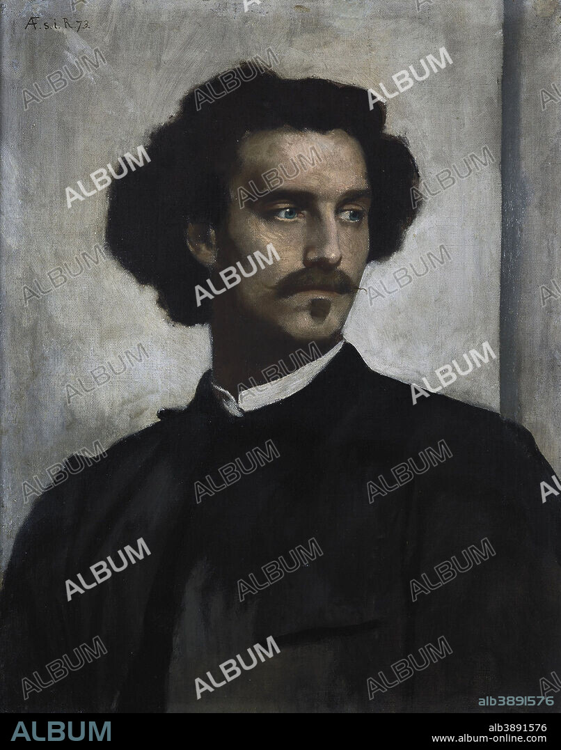 ANSELM FEUERBACH. Selbstbildnis / Self-portrait. Date/Period: 1873. Painting. Oil on canvas. Height: 62 cm (24.4 in); Width: 50 cm (19.6 in).