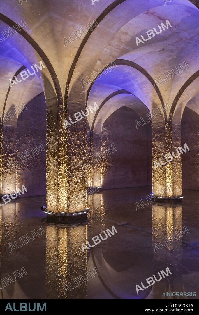Cistern of the Misericòrdia, under the 'Pati de les Dones', Centro Cultural la Misericordia, Palma, Mallorca, Spain.
