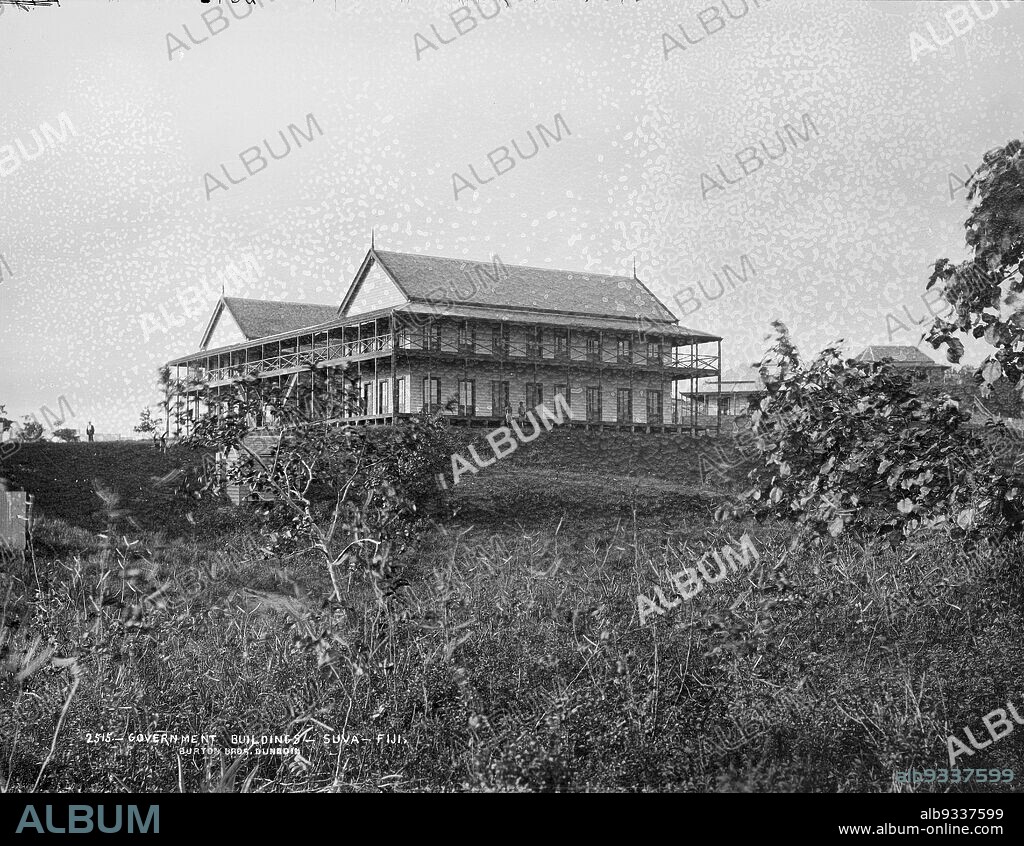 Government Buildings, Suva, Fiji, Burton Brothers studio, photography studio, 1884, New Zealand, gelatin dry plate process.