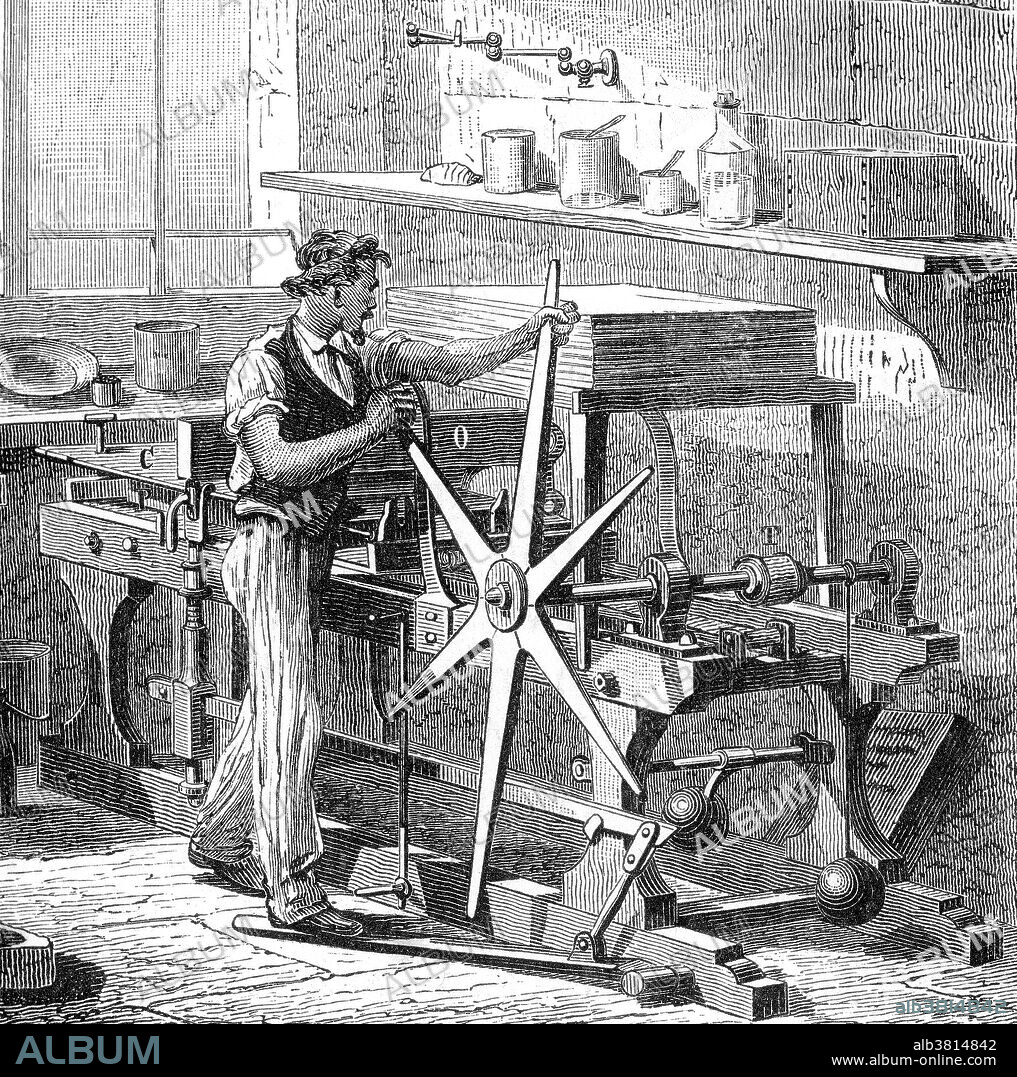 Intaglio is the family of printing/printmaking techniques in which the image is incised into a surface, and the incised line holds the ink. Copper or zinc plates are used as a surface, and the incisions are created by etching, engraving, drypoint, aquatint or mezzotint. To print the plate, ink is applied to the surface by wiping the plate to push the ink into the recessed lines, or grooves. The plate is then rubbed with tarlatan cloth to remove excess ink. The final smooth wipe is done with (news)paper, leaving ink only in the incisions. A damp piece of paper is placed on top of the plate, so that when going through the press the damp paper will be able to be squeezed into the plate's ink-filled grooves. The paper and plate are then covered by a thick blanket to ensure even pressure when going through the rolling press. The rolling press applies very high pressure through the blanket to push the paper into the grooves on the plate. The blanket is.