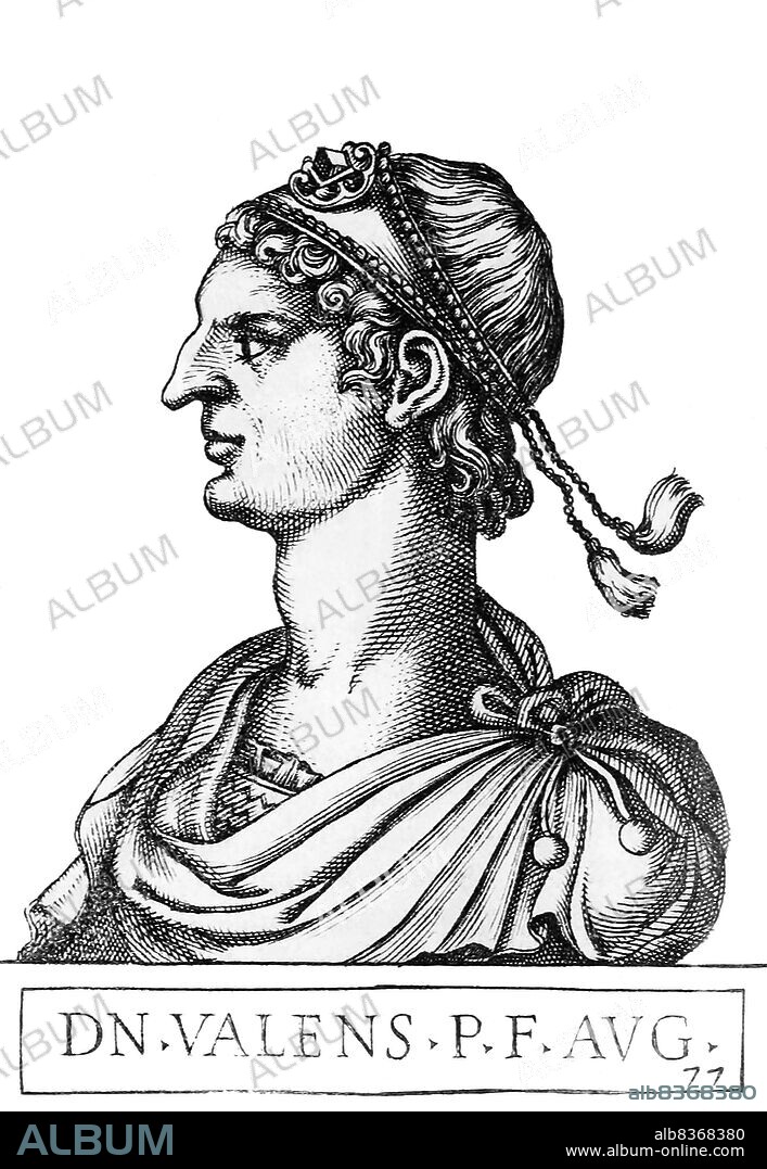 Valens (328-378) was the brother of Valentinian, and lived in his brother's shadow for many years. When his brother was appointed emperor in 364 CE, he chose Valens to serve as co-emperor, obtaining the eastern provinces of the Roman Empire. Valens made Constantinople his capital.