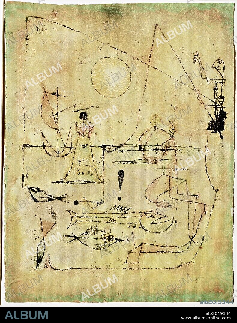 Paul Klee / 'Están picando', 1920, Óleo y dibujo sobre papel, 31,1 x 23,5 cm.