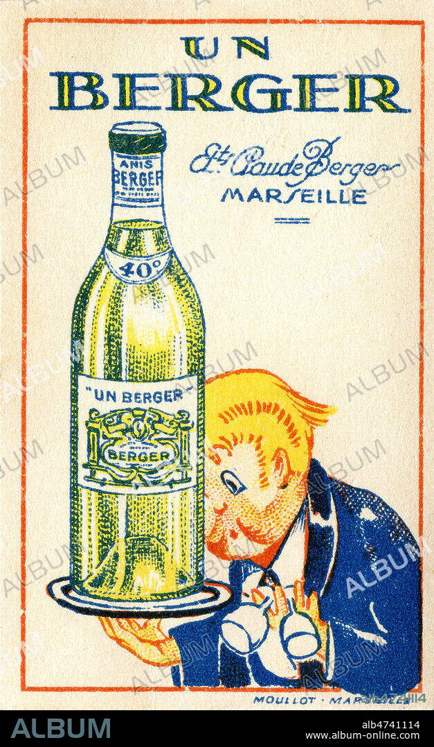'Un berger'. Publicite pour de l'alcool. ( Groupe Marie Brizard ) 1938. Credit : Collection IM/KHARBINE-TAPABOR.