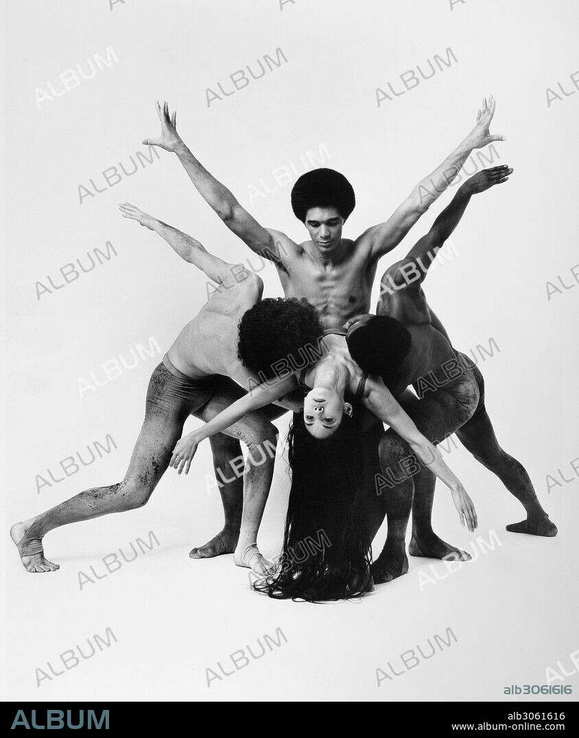 DANCE: ALVIN AILEY.Members of the Alvin Ailey American Dance Theater performing in a production of his work 'Myth,' c1971.