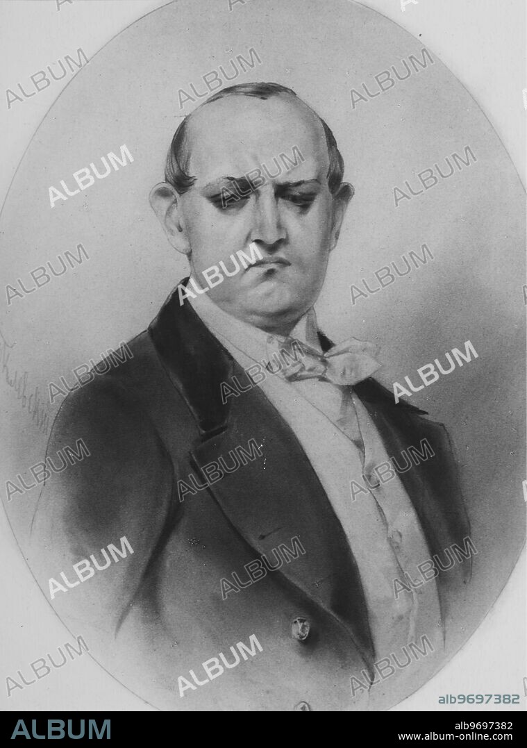 'Podkolesin', a character from the play "Marriage" by the Russian writer Nikolai Gogol, which was first published in 1842. Illustrated by P. Boklevsky. 1860. Supplied By: SCRSS - Society for Co-operation in Russian & Soviet Studies.
