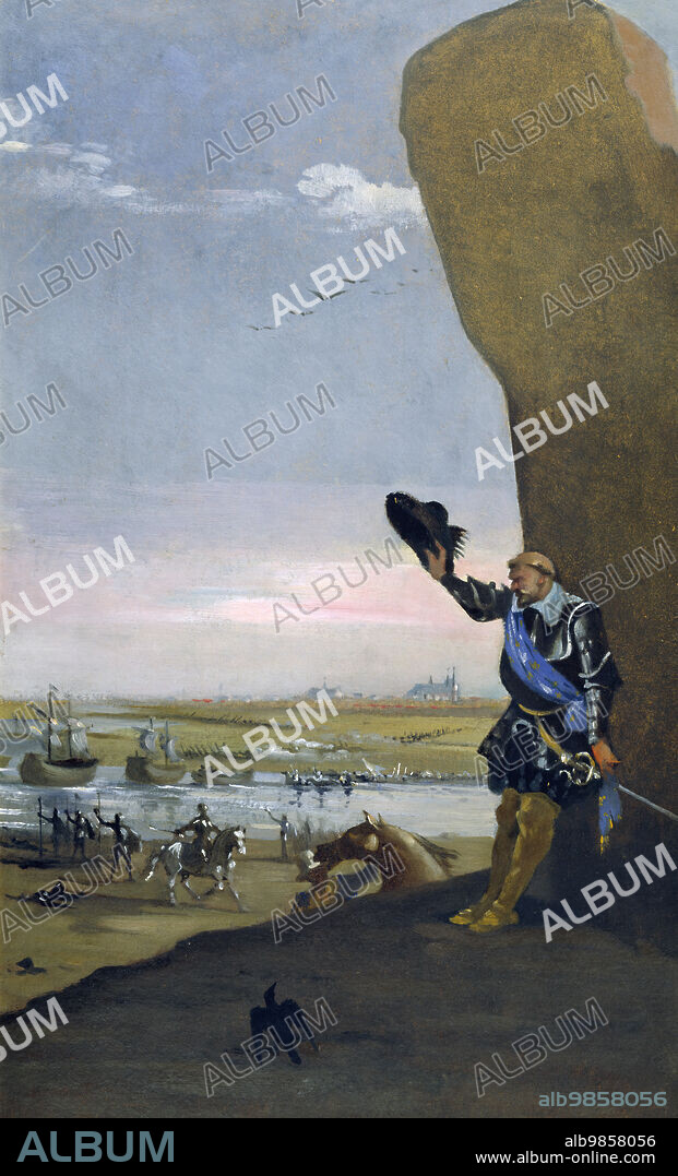 GOTTHARD WERNER. The Battle at Stångebro, 1598, (1889). Proposed decoration for the walls in the Lower Hall of the Nationalmuseum, Stockholm, Sweden. The Battle of Stångebro, also known as the Battle of Linköping, took place at Linköping, Sweden, on 25 September 1598. It effectively ended the union between Sweden and the Polish-Lithuanian Commonwealth, that had existed since 1592.