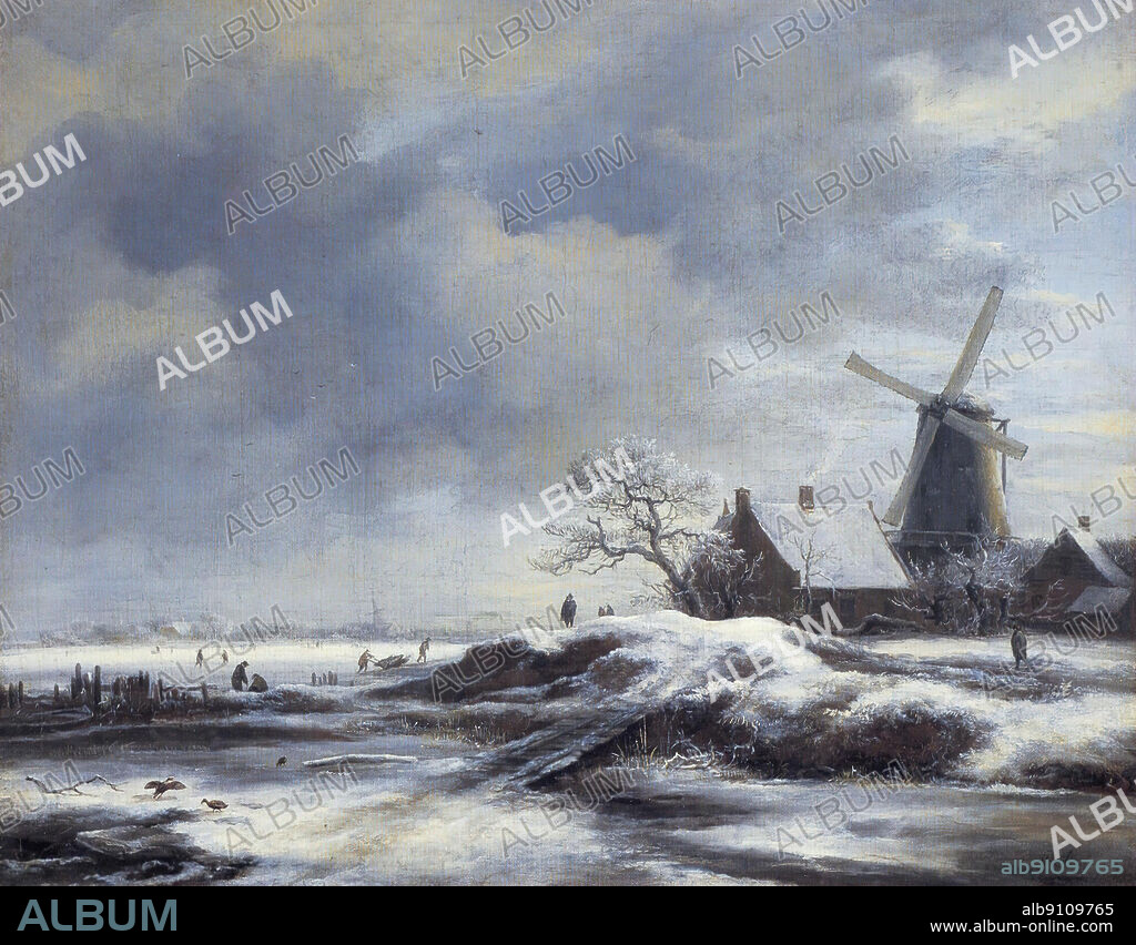 Jacob Ruysdael/ Winter Landscape with a Windmill, oil on canvas, 37,3x46 cm, 1670.