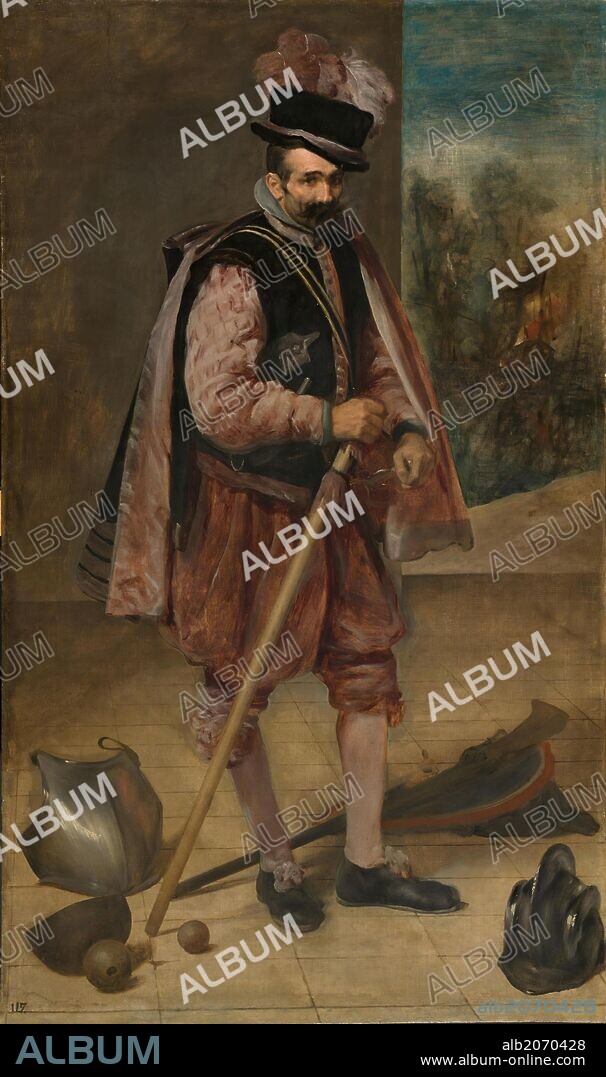 DIEGO VELÁZQUEZ. Diego Rodríguez de Silva y Velázquez / 'The Buffoon called "Juan de Austria"', ca. 1632, Spanish School, Oil on canvas, 210 cm x 123 cm, P01200.