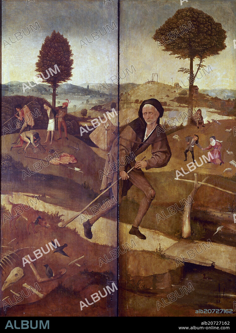 JHERONIMUS VAN AKEN-EL BOSCO-J. BOSCH. EL CARRO DE HENO - TRIPTICO CERRADO - EL CAMINO DE LA VIDA - HACIA 1516 - OLEO/TABLA - GOTICO FLAMENCO - NP 2052.