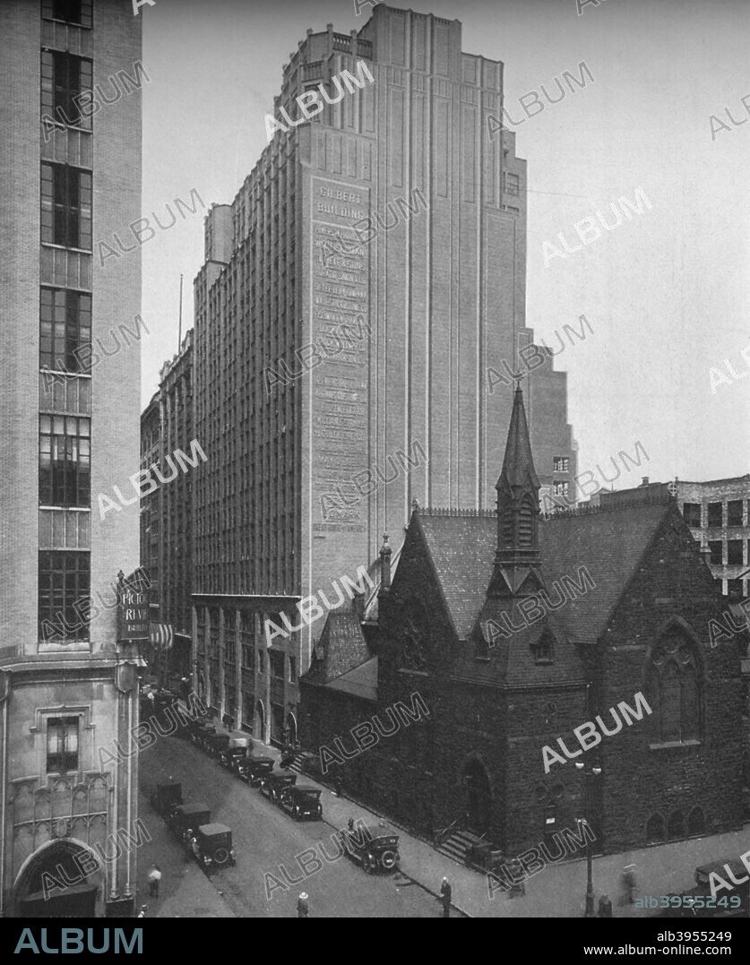 General exterior view, Gilbert Building, 205 West 39th Street, New York City, 1923. Designed by George and Edward Blum. From The Architectural Forum Volume XXXIX. [Rogers and Manson, New York, 1923].