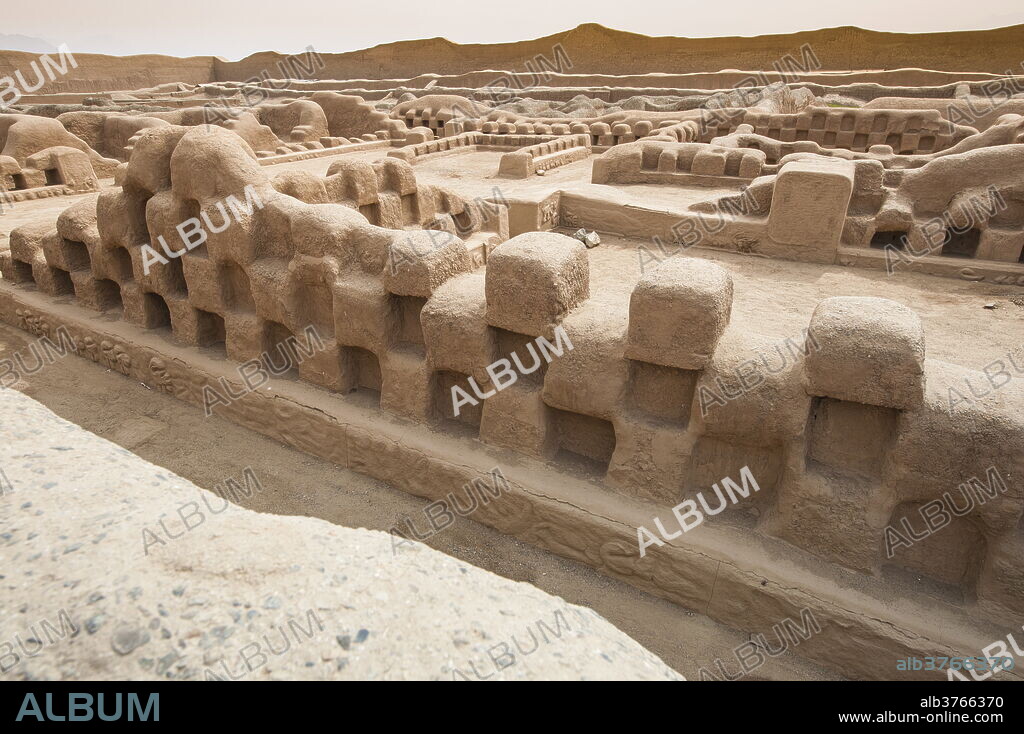 Ruins of Chan Chan Pre-Columbian archaeological site near Trujillo, Peru, South America.