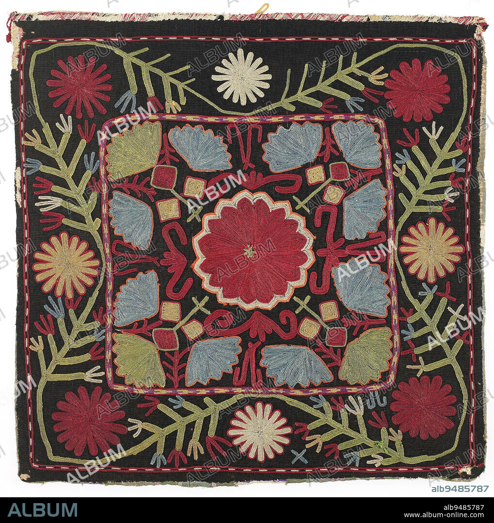 Ilgich, late 19th century, 20 x 20 in. (50.8 x 50.8 cm), Silk, wool, cotton; needle chain stitch, Uzbekistan, 19th century.