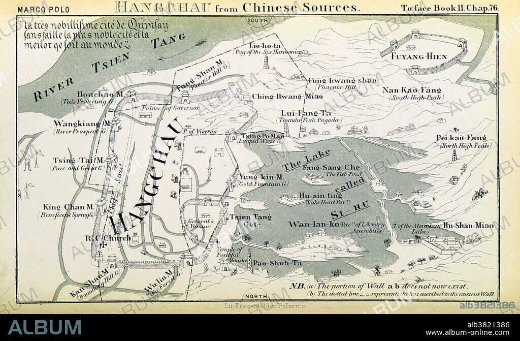 Hangzhou. Image taken from page 212 of "The Book of Ser Marco Polo, the Venetian, concerning the kingdoms and marvels of the East." Newly translated and edited, with notes, maps and other illustrations by H. Yule, 1875. From the early 12th century until the Mongol invasion of 1276, Hangzhou remained the capital and was known as Lin'an. It served as the seat of the imperial government, a center of trade and entertainment, and the nexus of the main branches of the civil service. During that time the city was a gravitational center of Chinese civilization: what used to be considered "central China" in the north was taken by the Jin, an ethnic minority dynasty ruled by Jurchens. Numerous philosophers, politicians, and men of literature, including some of the most celebrated poets in Chinese history such as Su Shi, Lu You, and Xin Qiji came here to live and die.