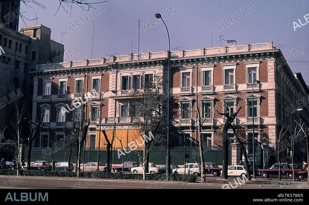 JOSE PURKISS ZUBIRIA (S XIX). PALACIO DE DON IGNACIO DE FIGUEROA, MARQUES DE VILLAMEJOR, CONVERTIDA EN SEDE DEL MISTERIO ADMINISTRACIONES PUBLICAS.