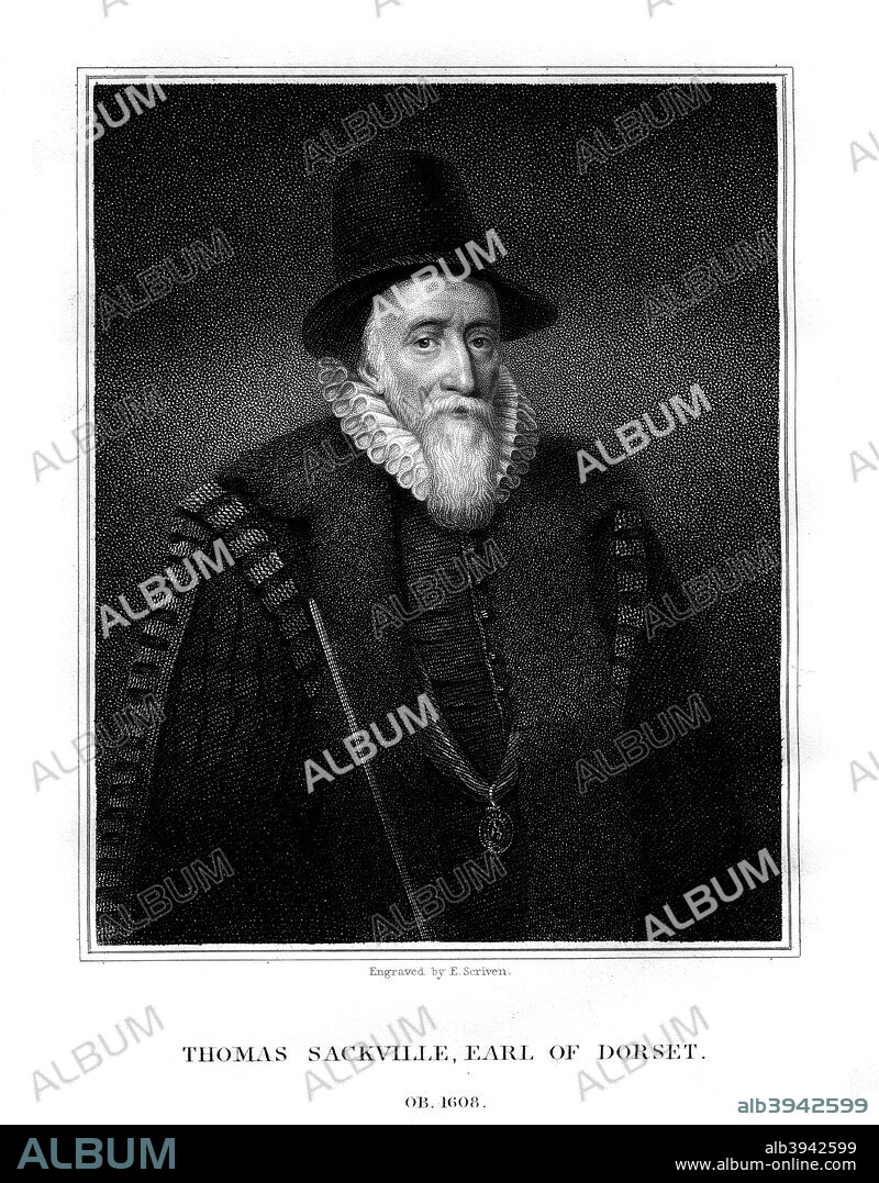 Thomas Sackville, 1st Earl of Dorset, English statesman and poet, (1824). Sackville's (1536-1608) house, Knole in Kent, is a celebrated stately home.