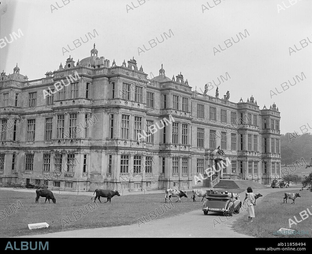 LONGLEAT HOUSE ( WILTS) built in the 16th Century , by Sir John Thynne . It is the ancestral home of the Marquis of Bath . Considered to be the best show places of England , the house is now open to the public. PICTURE SHOWS:- Longleat House , Wilts . 10 February 1950.
