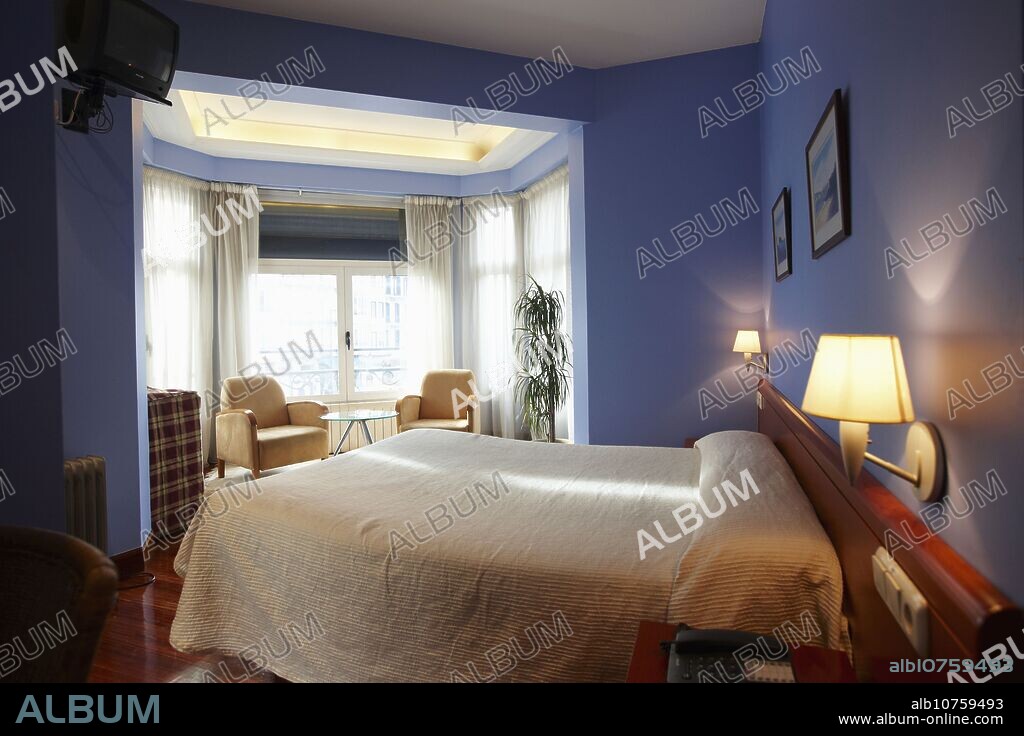 Room in Pension Aldamar, San Sebastian, Guipuzcoa, Basque Country, Spain.