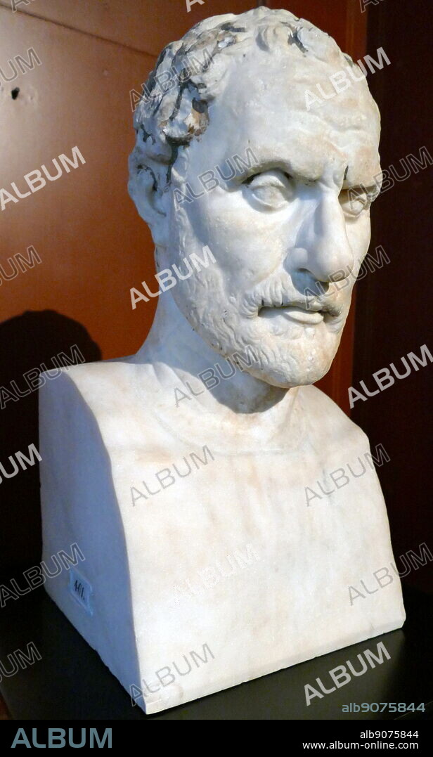 Marble portrait of the Athenian orator Demosthenes (384-322 BCE).
