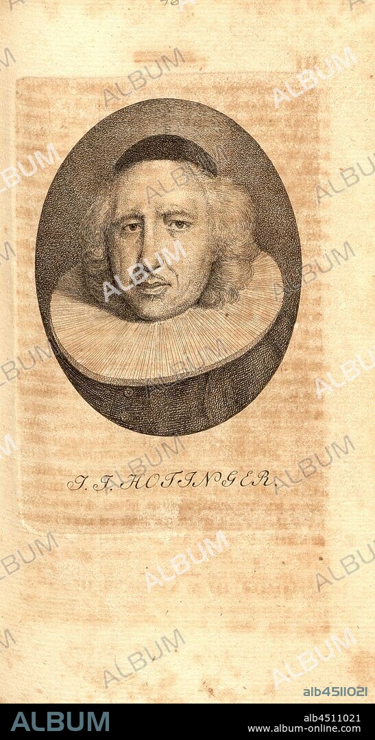 J. J. Hotinger, Portrait Joh. Jacob Hottinger (also Johann Jakob Hottinger), Taf. 43, p. 316, Pfenninger, Heinrich (fec.), Leonhard Meister; Heinrich Pfenninger; J. C Fäsi: Helvetiens berühmte Männer in Bildnissen. Bd. 2. Zürich: im Verlag von Heinrich Pfenninger Mahler, 1799.