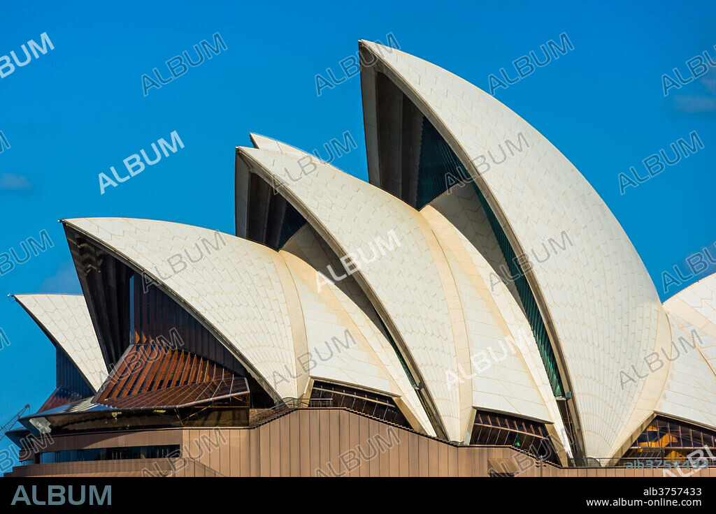 Detail of Sydney Opera House sails, UNESCO World Heritage Site, Sydney, New South Wales, Australia, Pacific.
