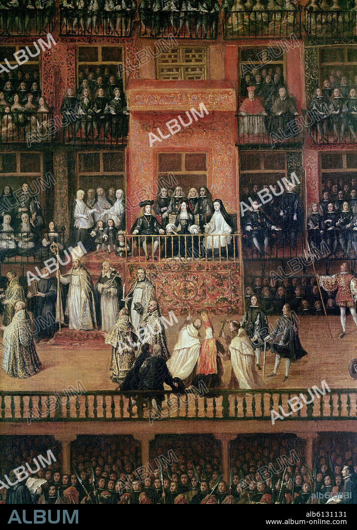 FRANCISCO RIZI DE GUEVERA. 'Auto-da-fe on Plaza Mayor' (detail), 1683, Oil on canvas, P01126.