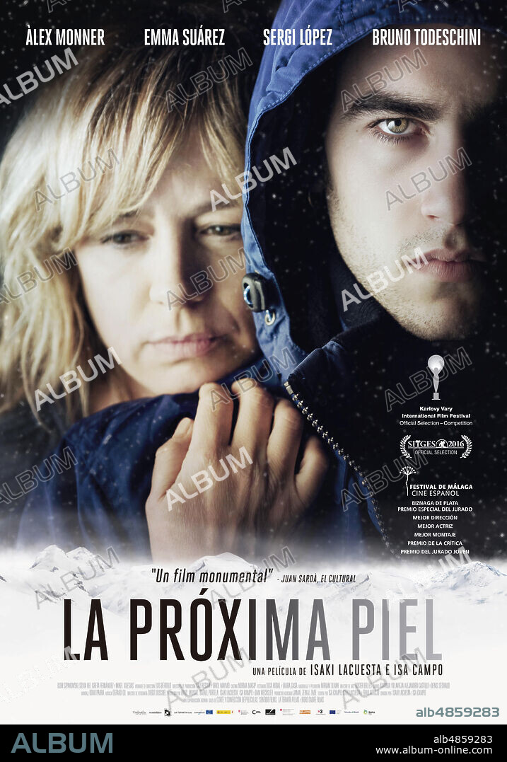 Poster de LA PROXIMA PIEL, 2016 (LA PROPERA PELL), dirigida por ISA CAMPO y ISAKI LACUESTA. Copyright BORD CADRE FILMS/CORTE Y CONFECCION PELICULAS/LA TERMITA FIL.