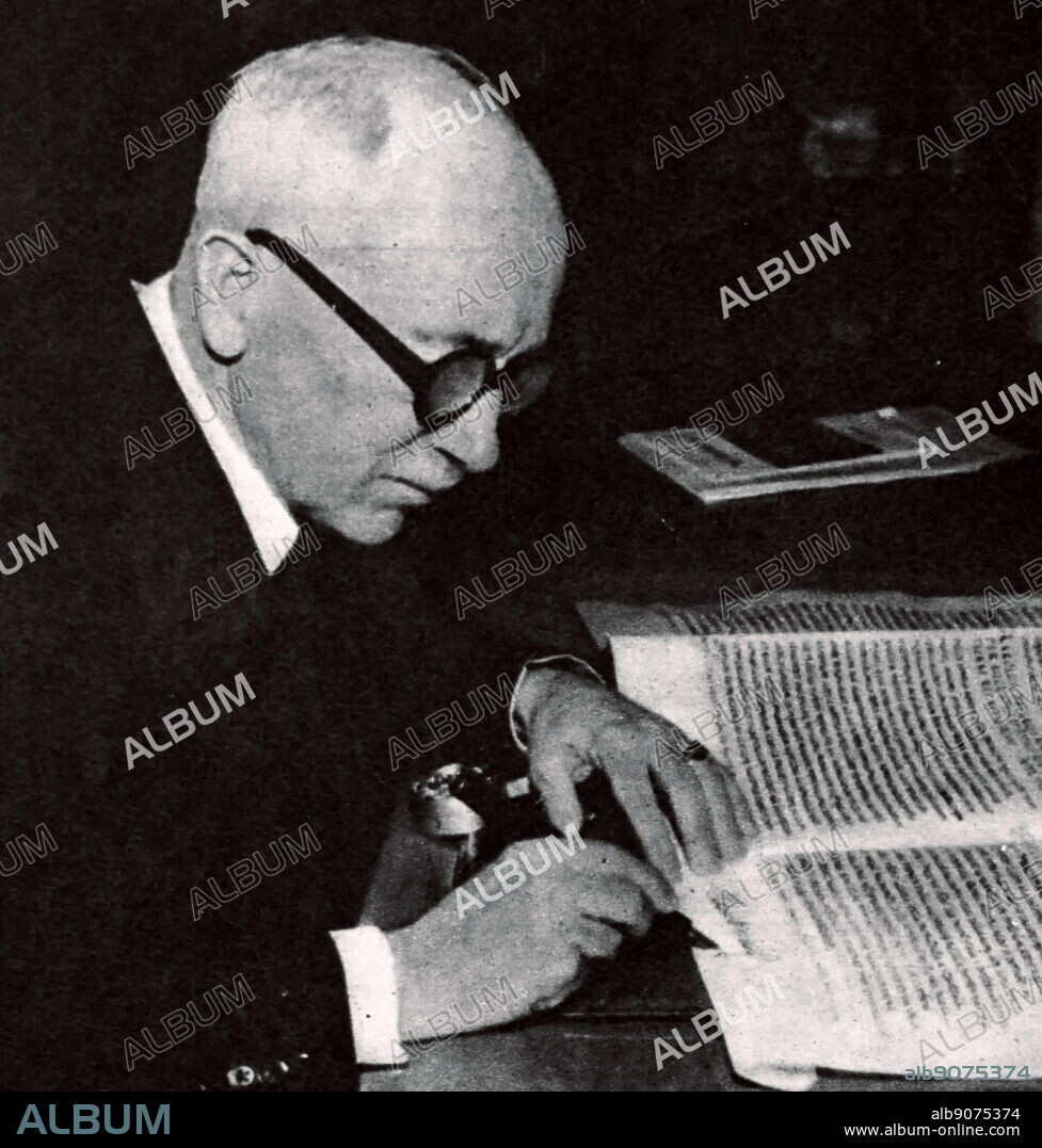 Photograph of Edvard Bene¨ (1884-1948) a Czech politician and former President of Czechoslovakia. Dated 20th Century.