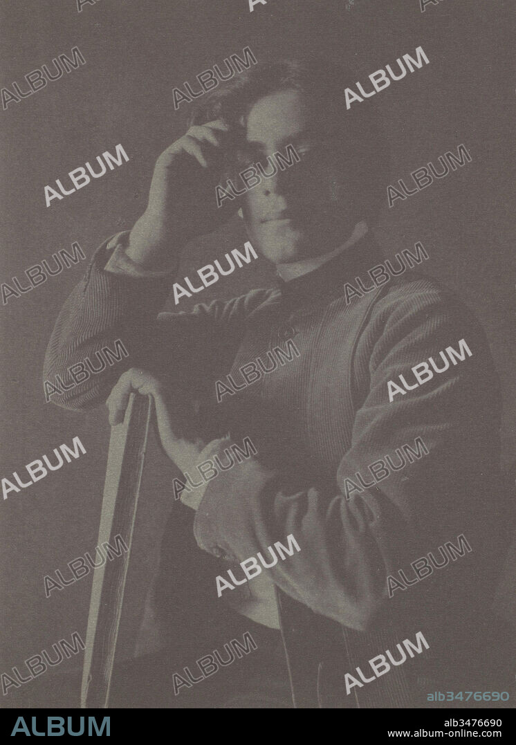 Kahlil Gibran with Book, 1896, Platinum print, 15.9 x 12.0 cm. (6 1/4 x 4 3/4 in.), Photographs, F. Holland Day (American, Norwood, Massachusetts 1864–1933 Norwood, Massachusetts).