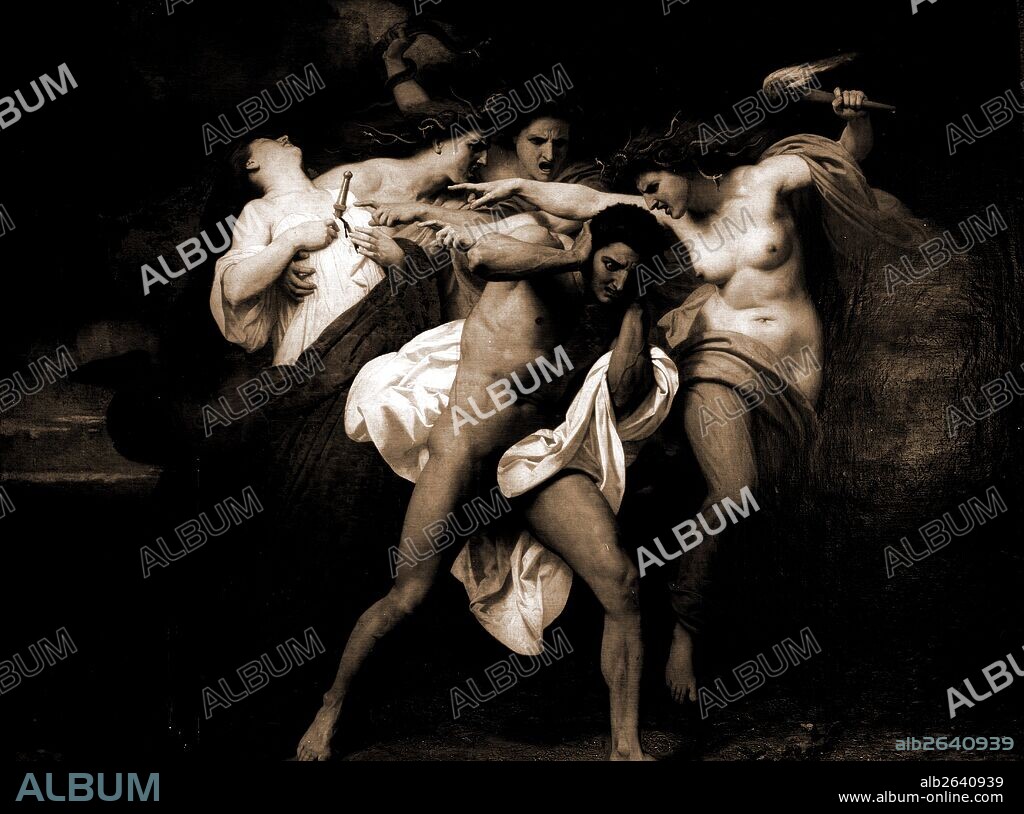 Orestes pursued by the Furies, 1862, Bouguereau, William Adolphe, 1825-1905, Myths, 1900.
