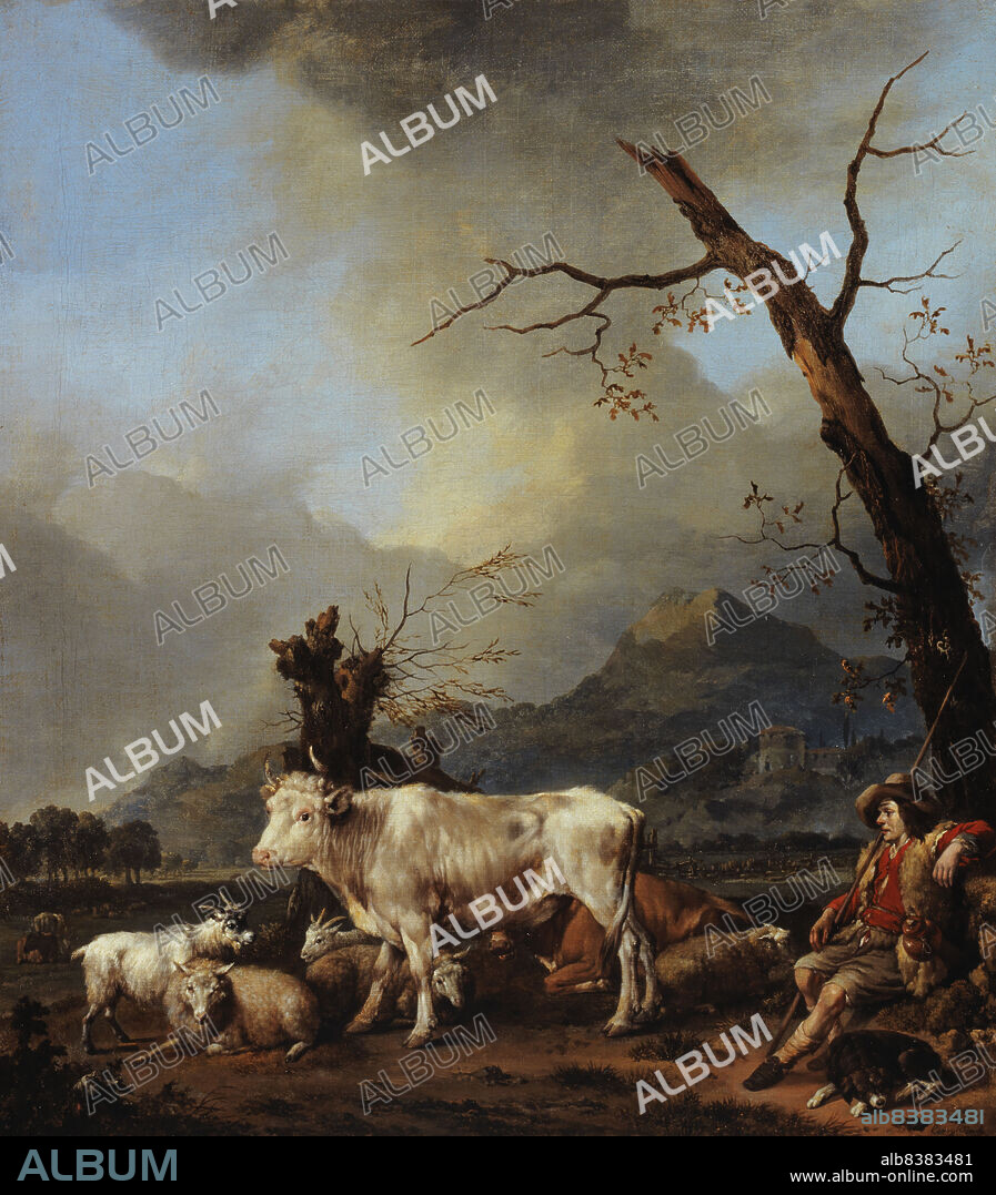 JOHANNES LINGELBACH. The Shepherd and his Flock, between 1642 and 1674.