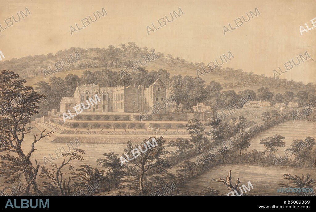 The Southeast view of Rose Castle in Cumberland, Capt. John Bernard Gilpin, 17011776, 1765, Pen and brown ink, graphite and watercolor on moderately thick, moderately textured, cream laid paper, Sheet: 13 1/8 × 20 1/2 inches (33.3 × 52.1 cm), architectural subject.