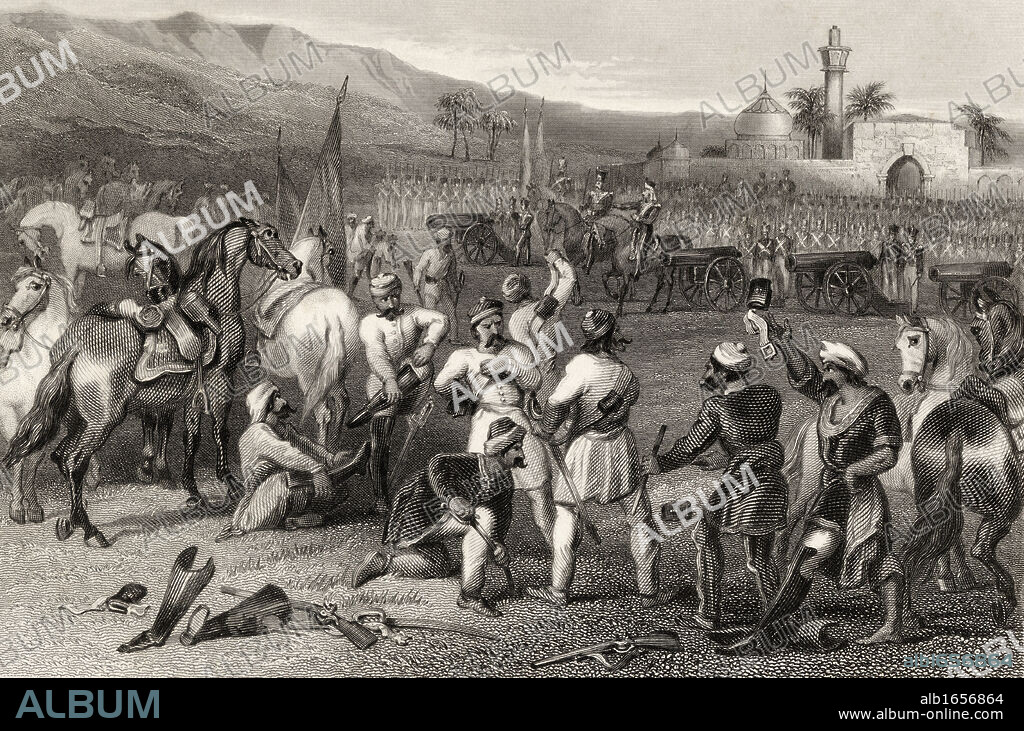 Disarming the 11th Irregular Cavalry at Berhampore1857 From The History of the Indian Mutiny published 1858.