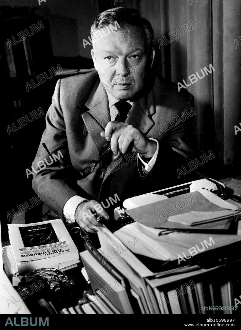 Dr Werner Forssmann 52 year old German surgeon and urinologist who with Professor Andre F Cournand of the Columbia College of Physicians and Surgeons and Professor Dickinson W Richards also of Columbia has won the 1956 Nobel Medicine Prize. Three of the world's outstanding heart specialists, they are jointly awarded the prize for their discoveries concerning heart catherization and pathological changes in the circulatory system. Forssmann invented the heart catheter on which he started work in 1939. Bad Kreuznach, Germany. October 18th 1956.