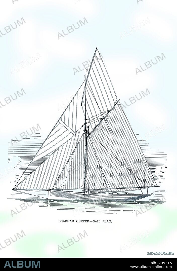 A single graphic from a treatise on the design of small yachts from 1891 by C.P. Kunhardt.