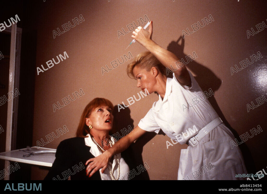 BRIGITTE LAHAIE and STEPHANE AUDRAN in FACELESS, 1988, directed by JESUS FRANCO. Copyright ATC 3000.